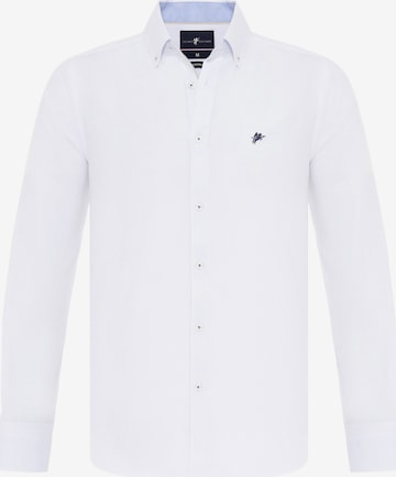 DENIM CULTURE - Ajuste regular Camisa ' MYLES ' en blanco: frente