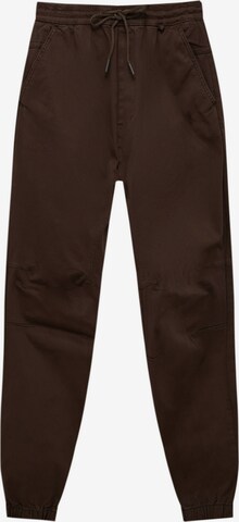 Pull&Bear Zúžený Kalhoty – hnědá: přední strana