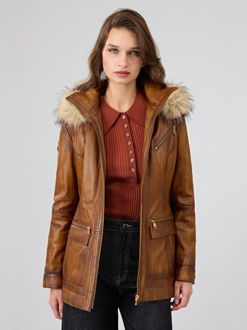 Derimod Between-season jacket 'Donatella' in Brown
