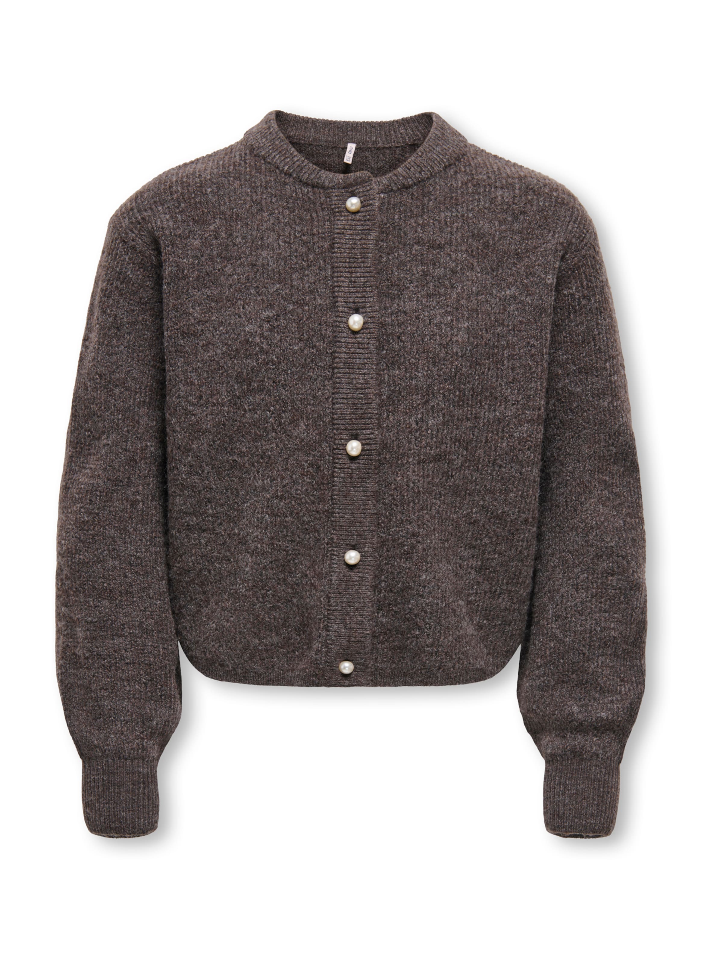 ONLY GIRLS Knit cardigan 'KOGLUMI' in Brown: front