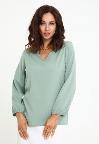 Awesome Apparel Blouse in Groen: voorkant