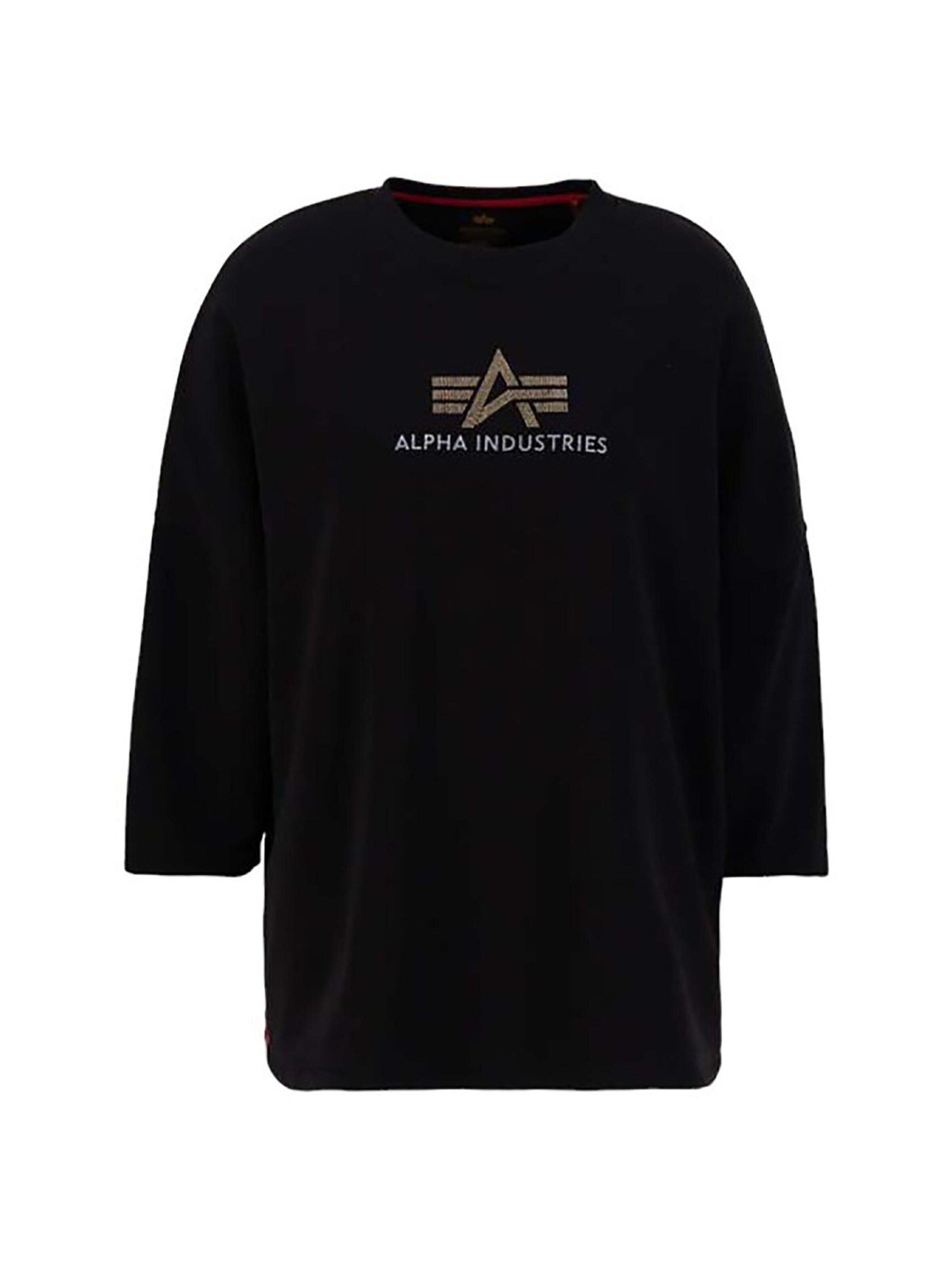 ALPHA INDUSTRIES Sweatshirt 'Crystal OS'‌‌‌‌‌‌‌‌‌‌ in Schwarz: Vorderseite