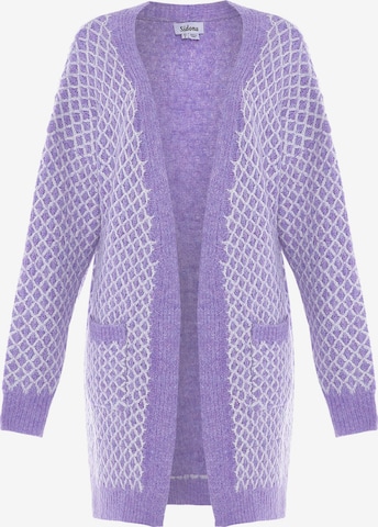 Sidona Knit Cardigan in Purple: front
