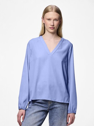 PIECES Blouse 'PCSienna' in Blauw: voorkant