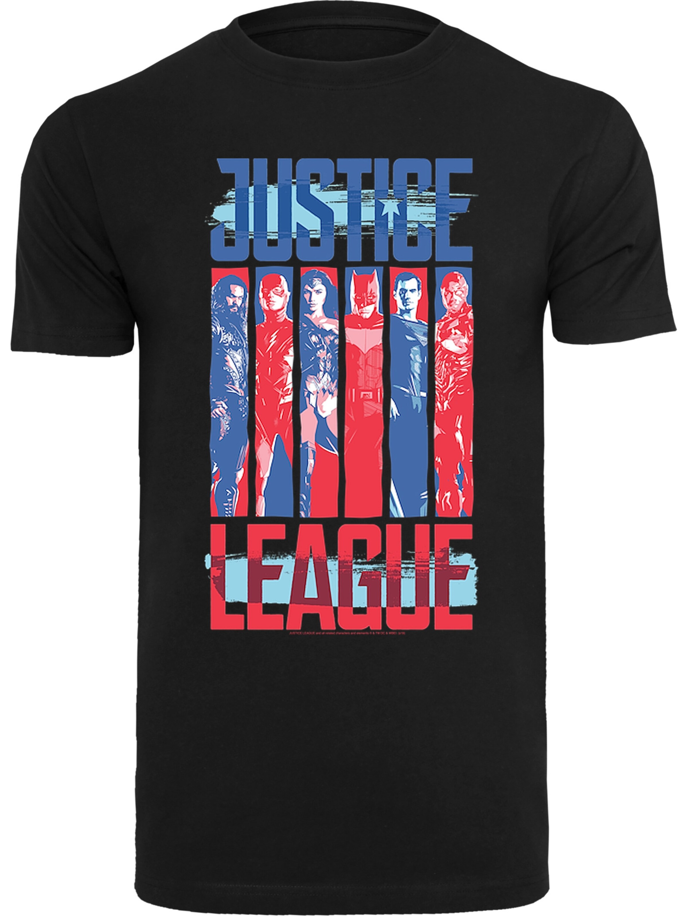 T-Shirt 'Justice League Movie Team Flag' F4NT4STIC en noir : devant