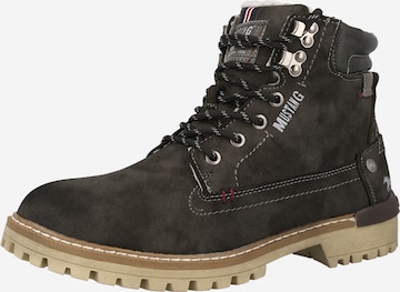 MUSTANG Lace-Up Boots in Grey: front
