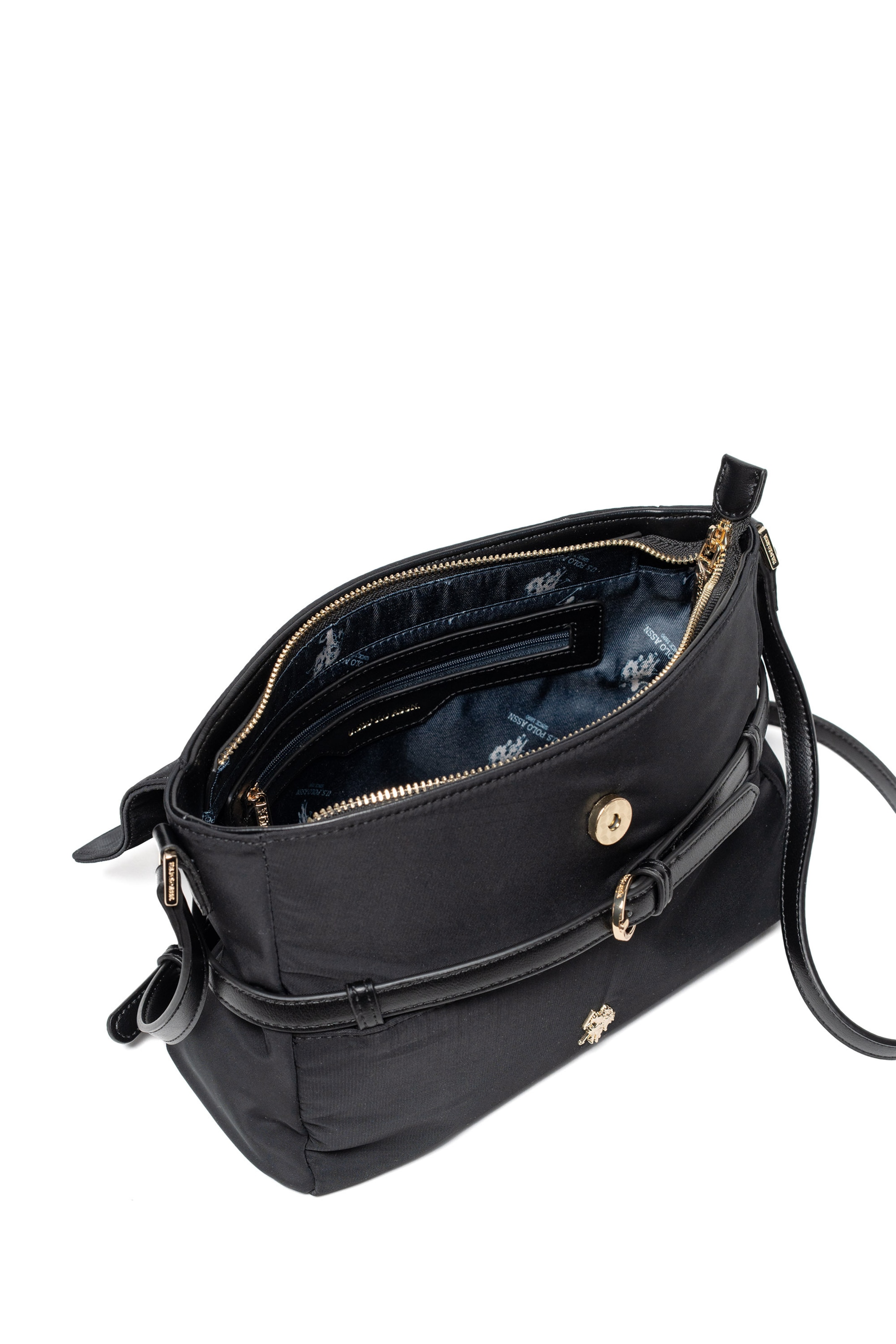 U.S. POLO ASSN. Handtasche 'HOUSTON FLAP' in Schwarz