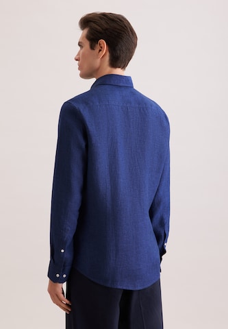 Coupe slim Chemise business 'Smart Linen' SEIDENSTICKER en bleu