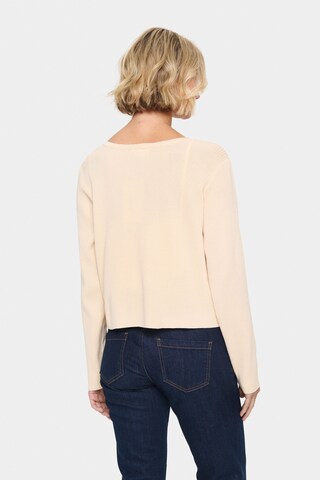 SAINT TROPEZ Gebreid vest 'Dagny' in Beige
