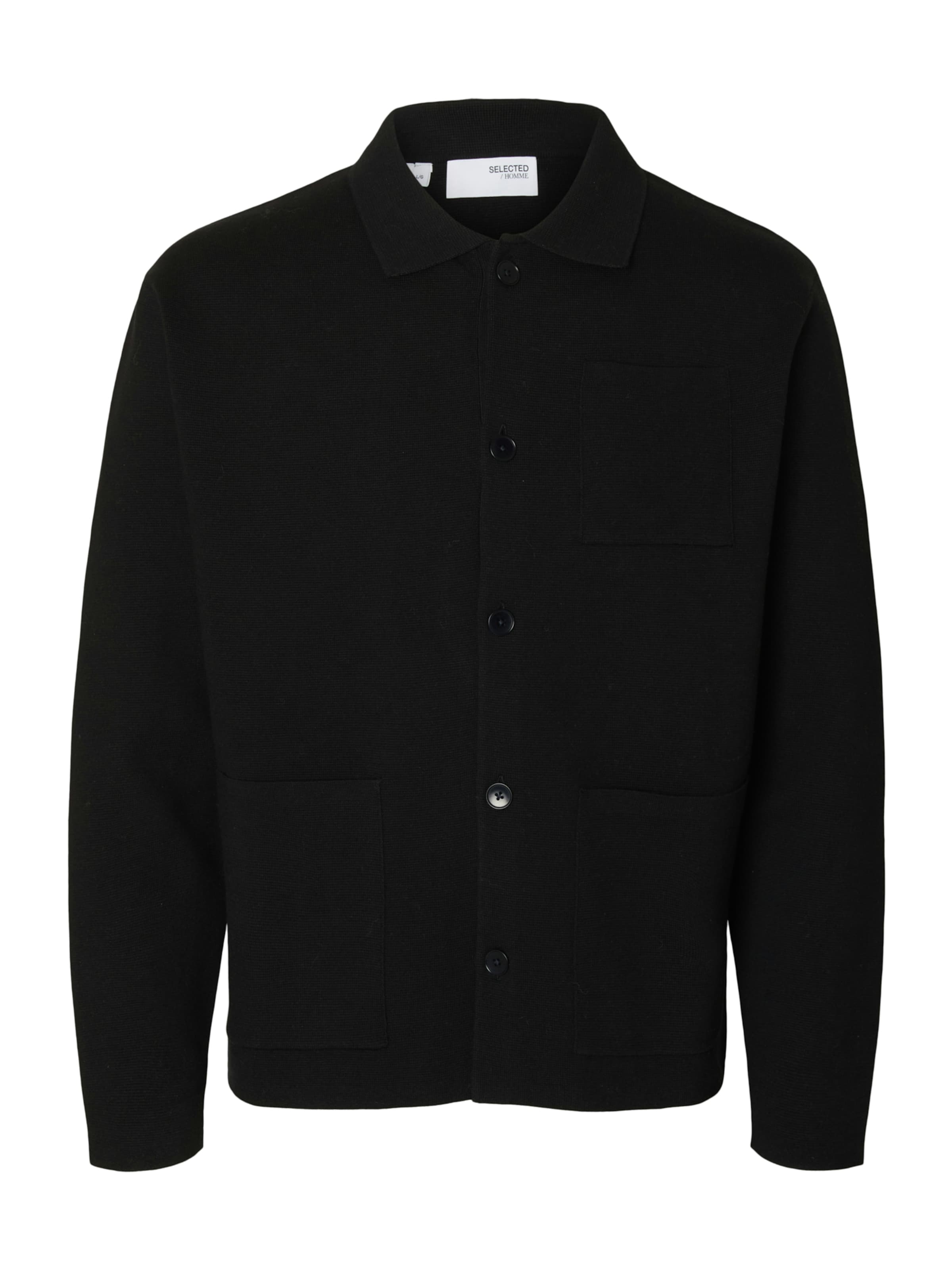 Geacă tricotată 'SLHMIKE' de la SELECTED pe negru: față