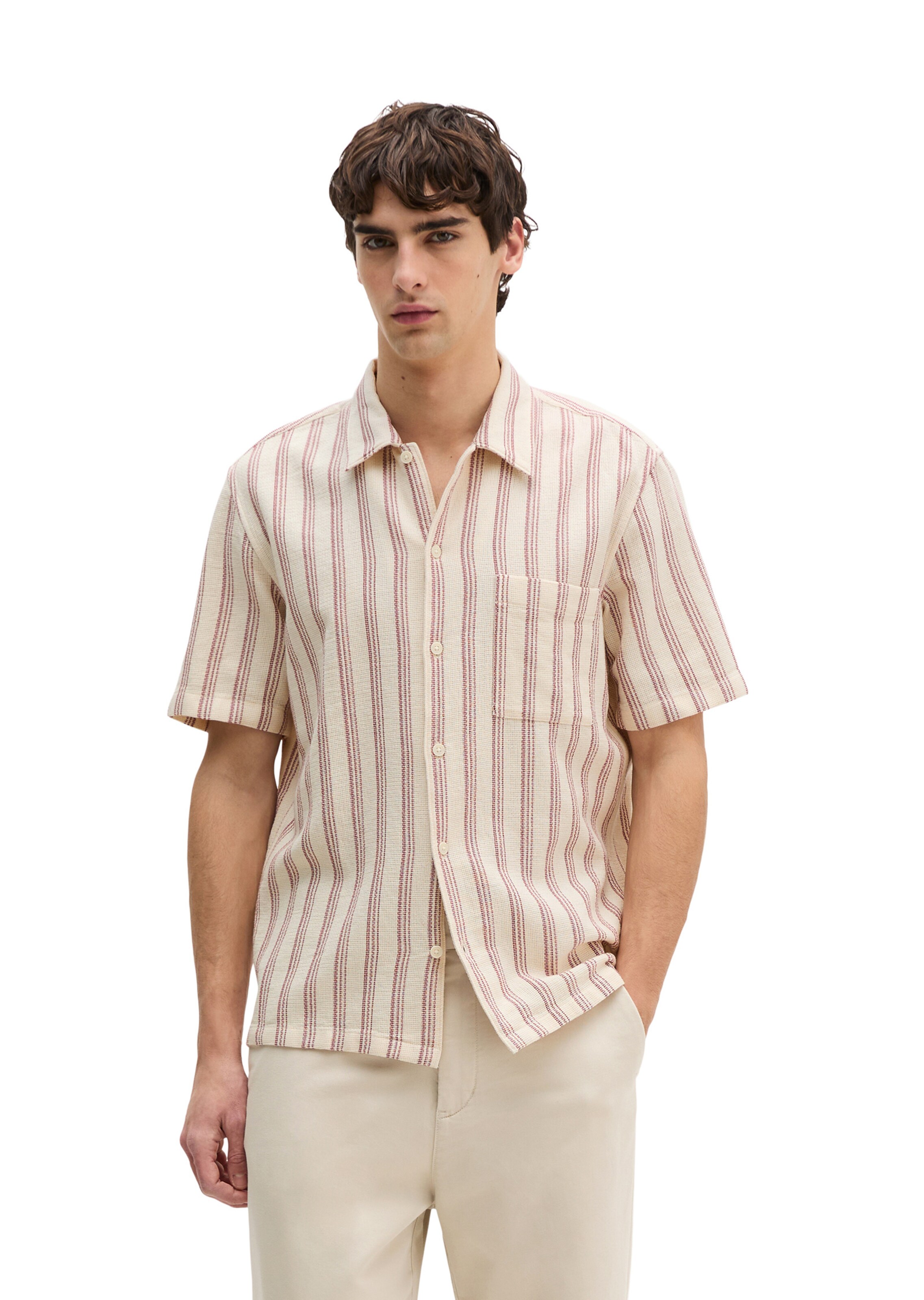 Coupe regular Chemise Marc O'Polo en beige : devant