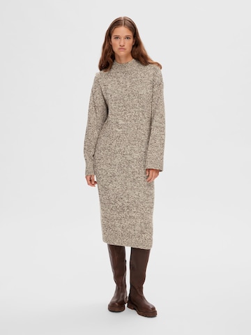 SELECTED FEMME Knit dress 'Riba' in Brown