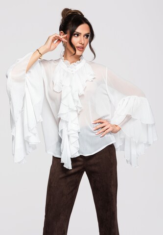 Ombre Bluse 'OW-SH-E0008' in Weiß: Vorderseite