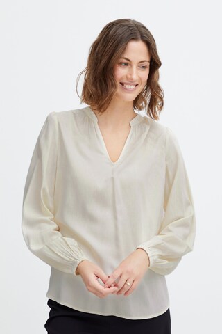 Camicia da donna di Fransa in beige: frontale