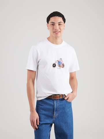 JACK & JONESMajica 'JORCATSKILLS SKULL' - bijela boja: prednji dio