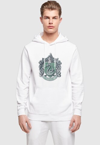 ABSOLUTE CULT Sweatshirt 'Harry Potter - Distressed Slytherin Crest' in White: front