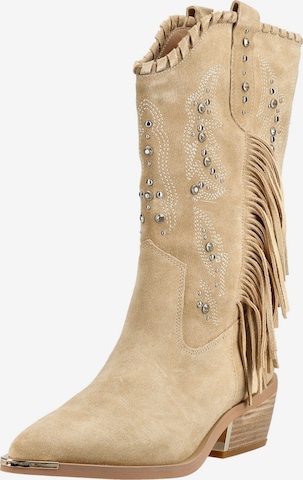 Bottes de cowboy Alma En Pena en beige : devant