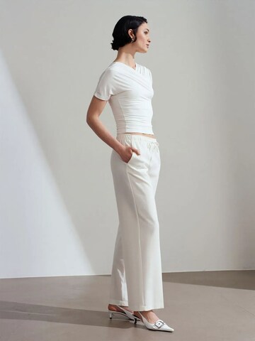 Wide Leg Pantalon Dilvin en blanc