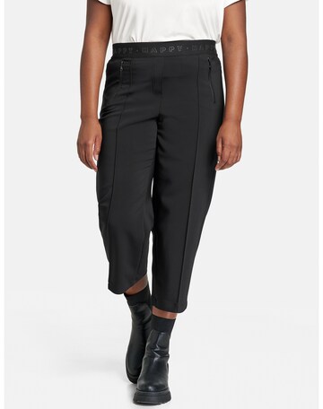 SAMOON Pleated Pants in Black: front