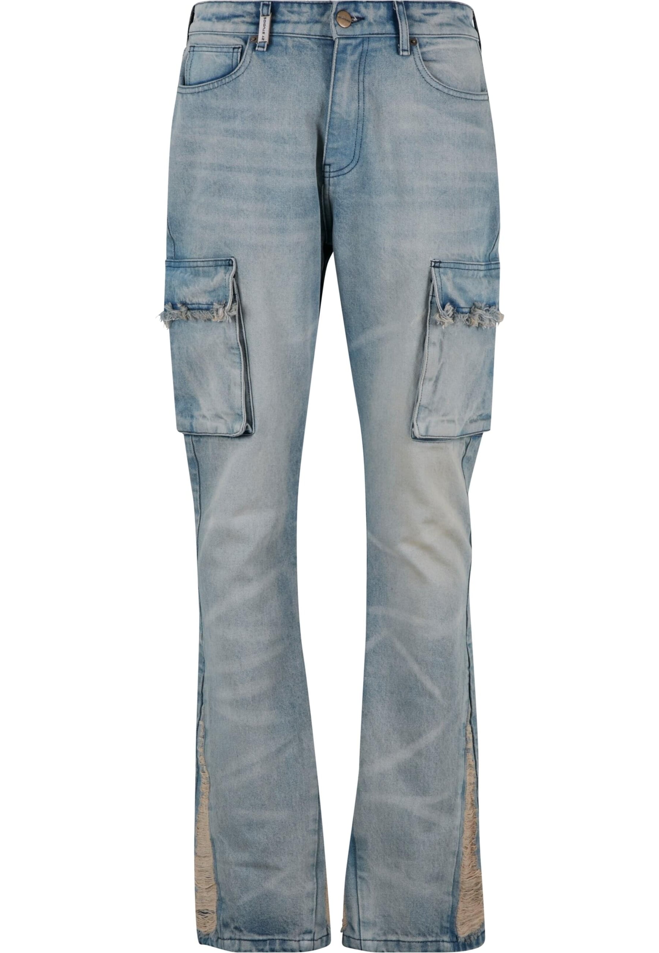 2Y Studios Zvonový Džíny s kapsami 'Galador' – modrá: přední strana