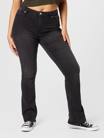 ONLY Curve Bootcut Jeans 'WAUW' in Zwart: voorkant