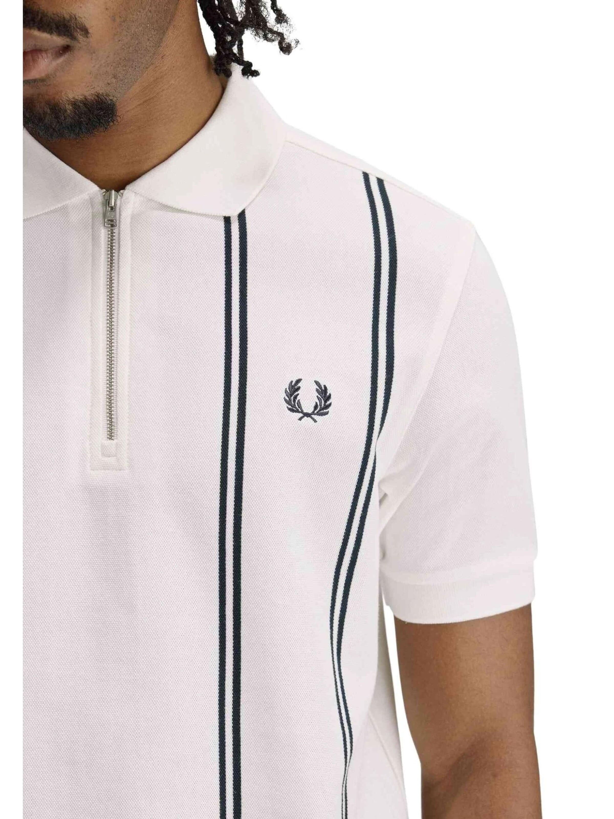 Maglietta 'Polo fred perry blanco vertical stripe polo shirt' di Fred Perry in bianco