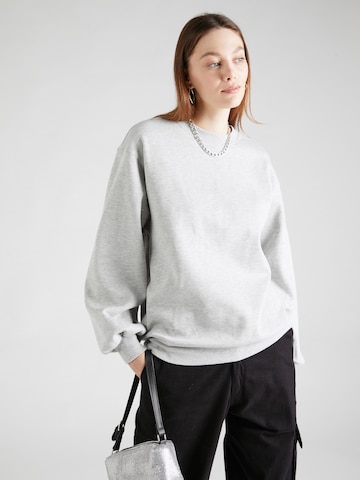 Sweat-shirt 'Rhinestone' Gina Tricot en gris : devant