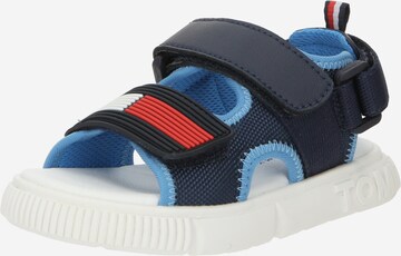 TOMMY HILFIGER - Sapatos abertos em azul: frente