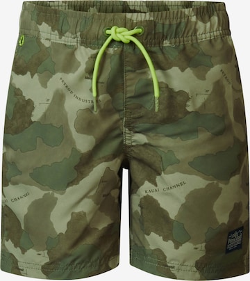 Petrol Industries Board Shorts in Green: front