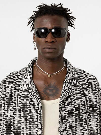 VAMOS CLO Button Up Shirt 'Aster' in Black / White, Item view