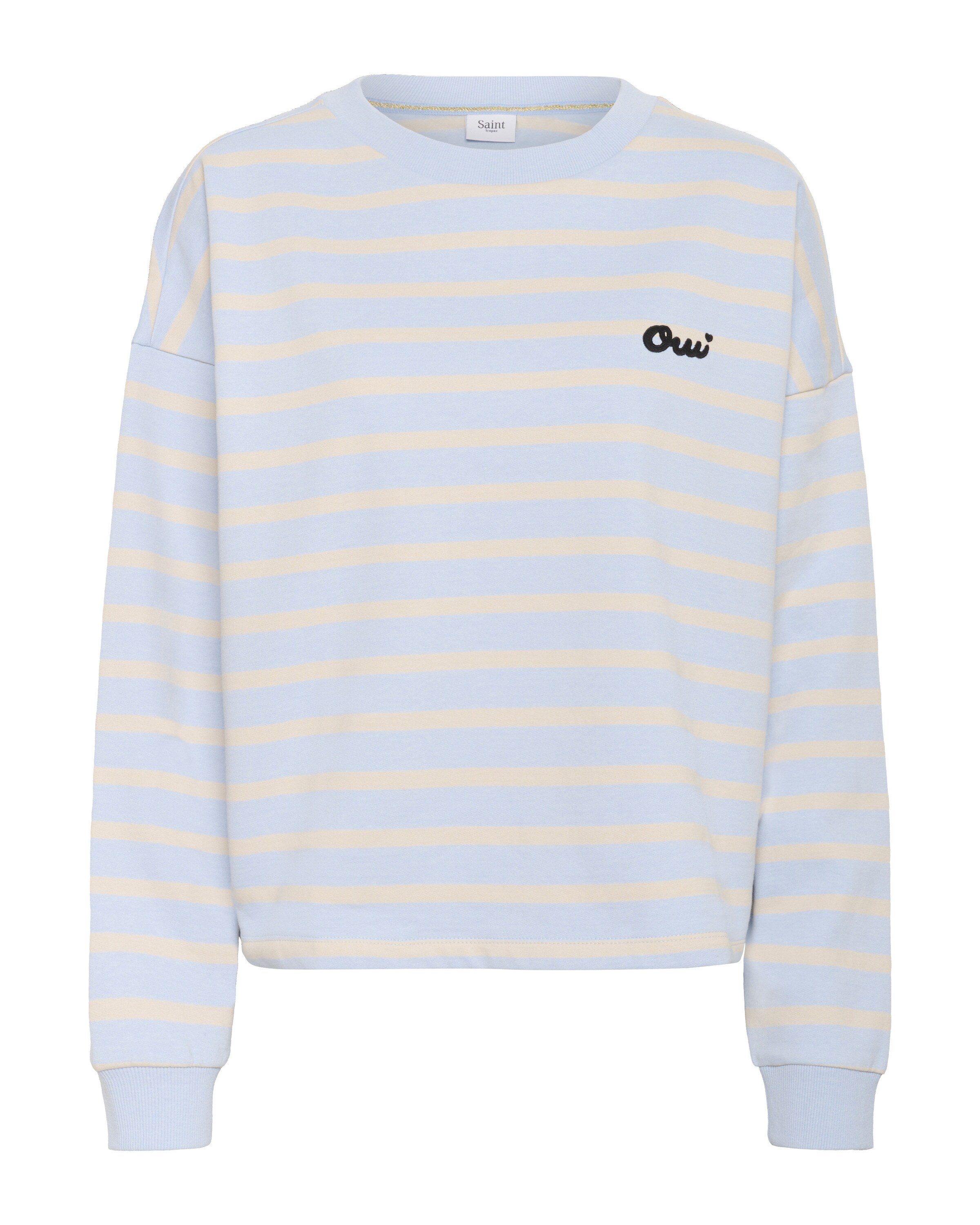 SAINT TROPEZ Sweatshirt 'SZOsiria' in de kleur Sand / Lichtblauw / Zwart, Productweergave