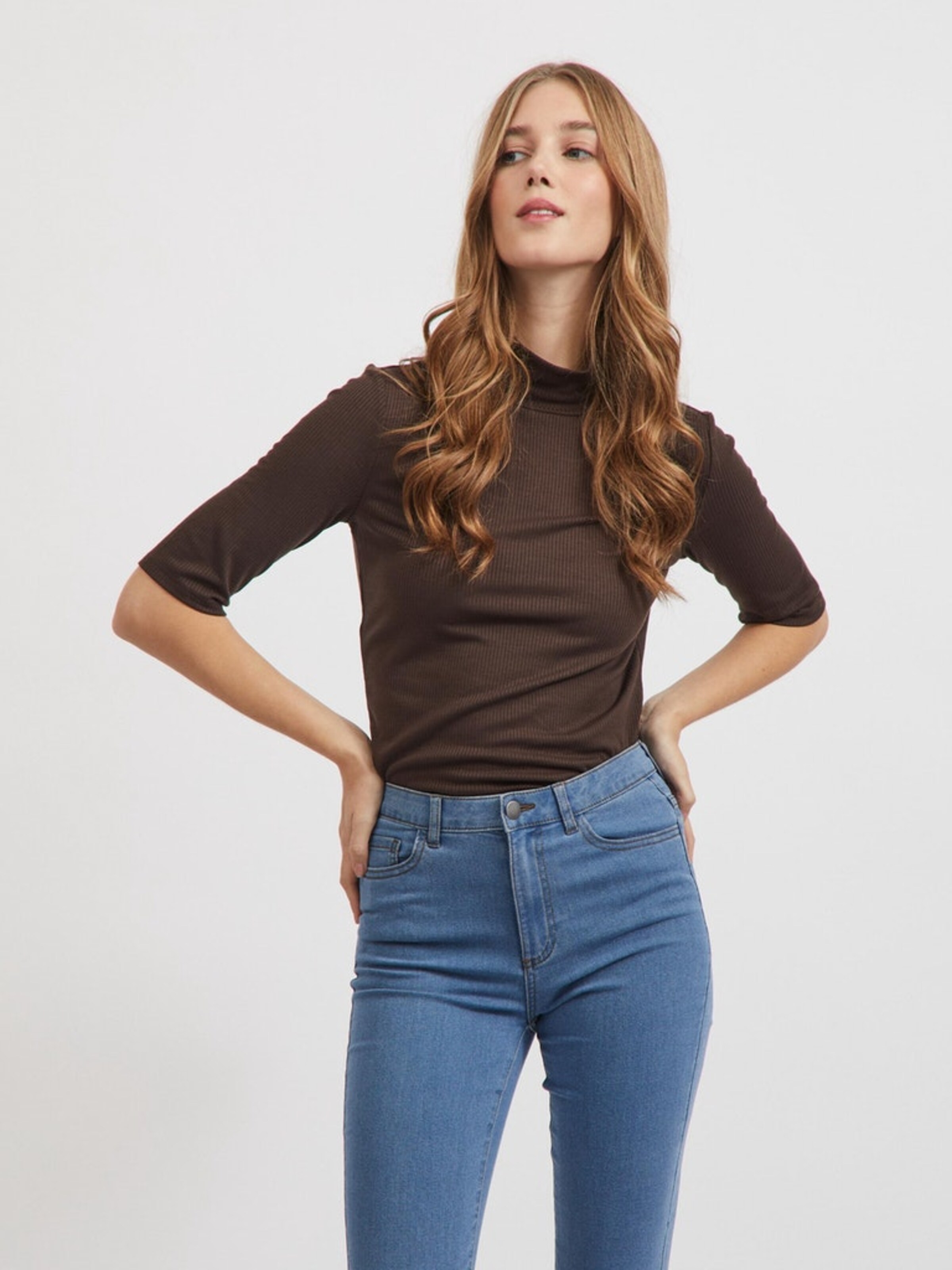 Frauen Shirts & Tops VILA Shirt 'Ribber' in Braun - CA40175 Frauen Shirts & Tops VILA Shirt 'Ribber' in Braun - CA40175