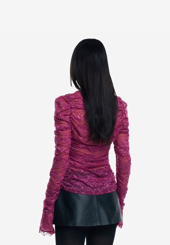 OW Collection Knit Cardigan 'Audrey' in Purple