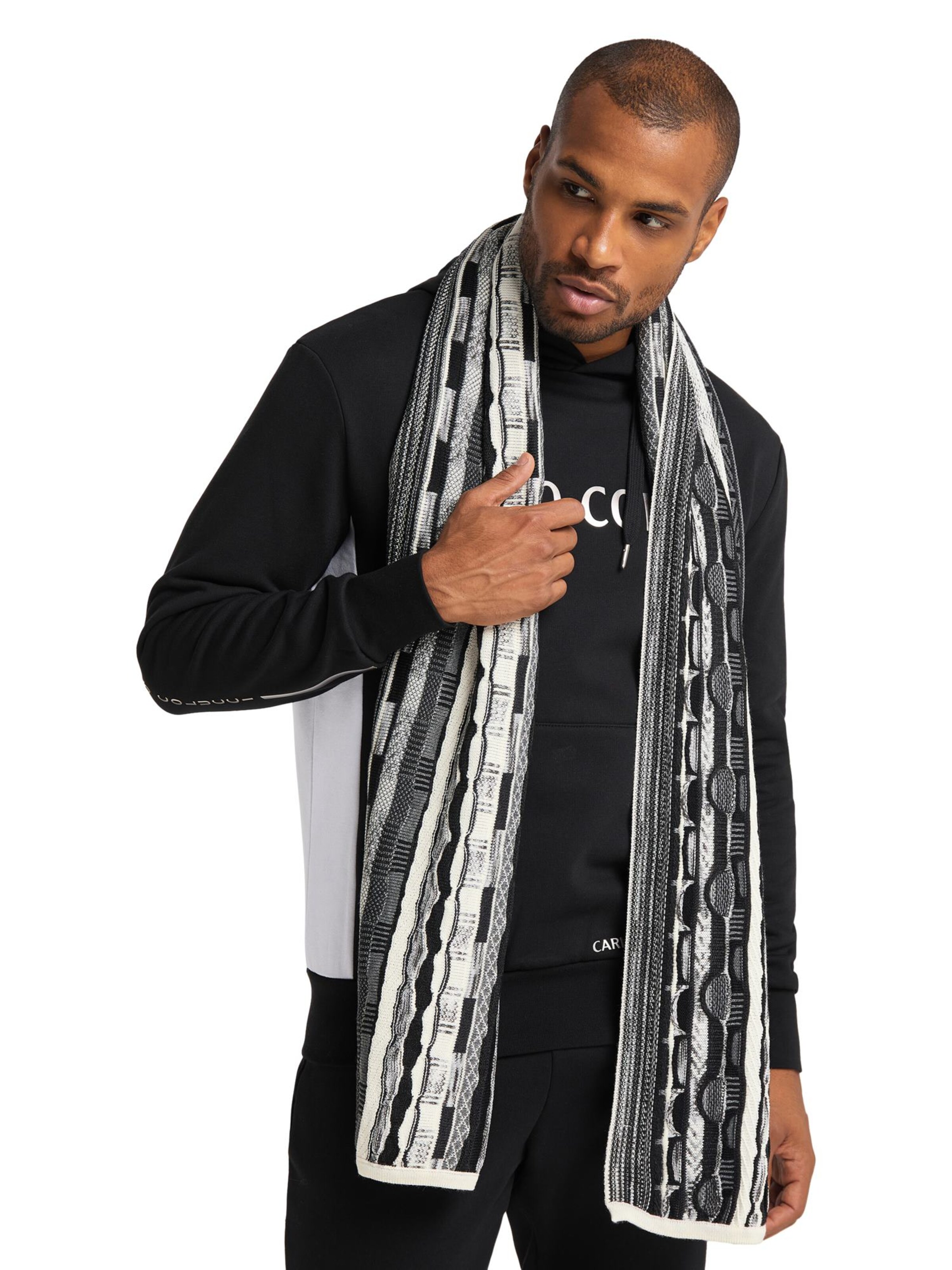 Écharpe 'Carsaniga' Carlo Colucci en noir : devant