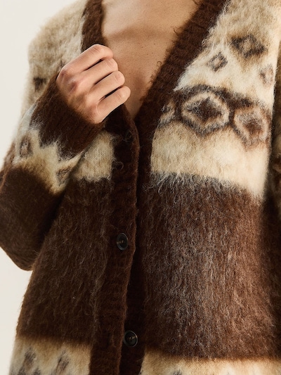 Bianco Lucci Strickjacke in beige / creme / braun, Produktansicht