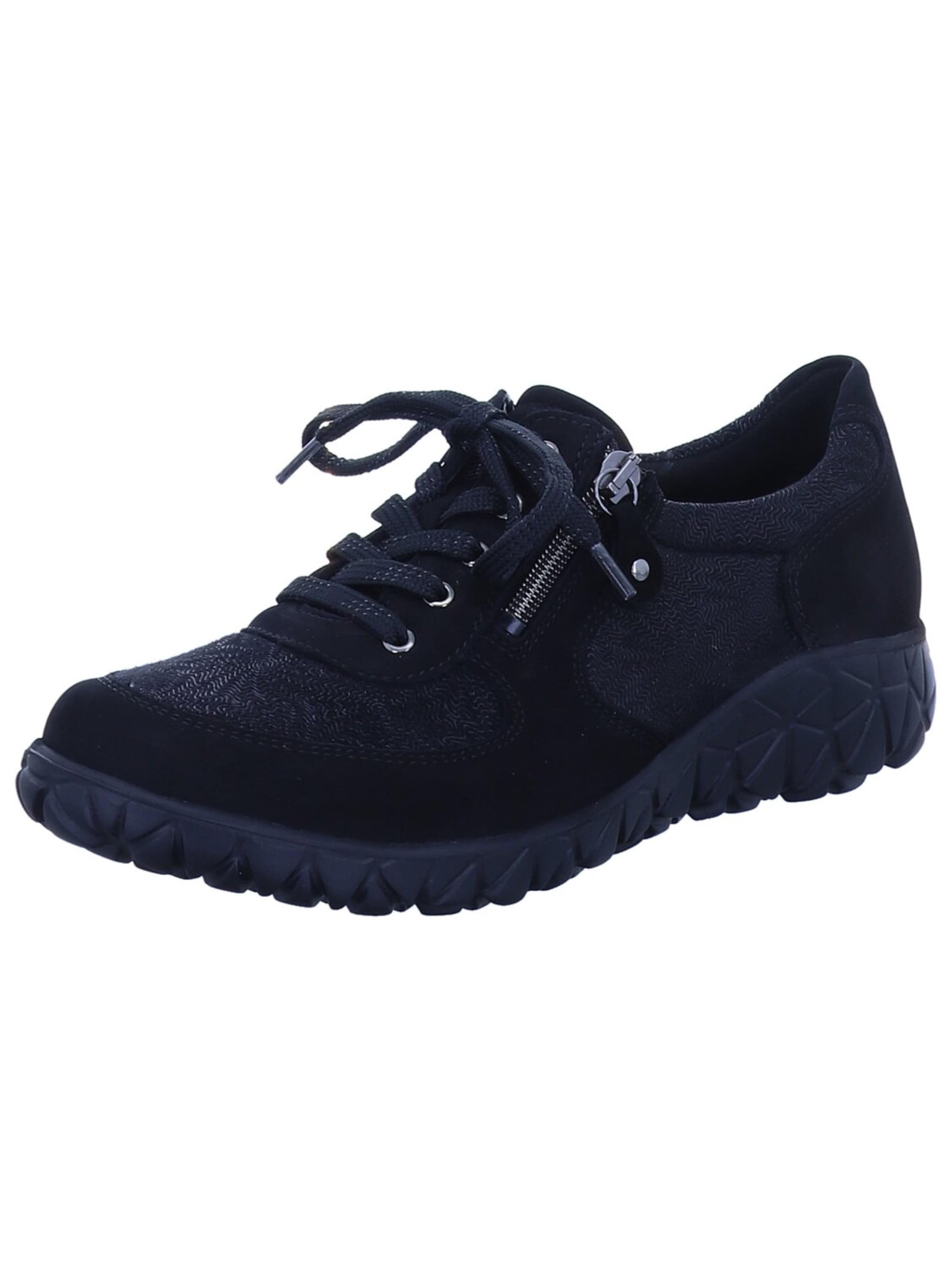 WALDLÄUFER Låg sneaker 'Schnürschuh Damen H89001 242 001 Echtleder in schwarz' i blå: framsida