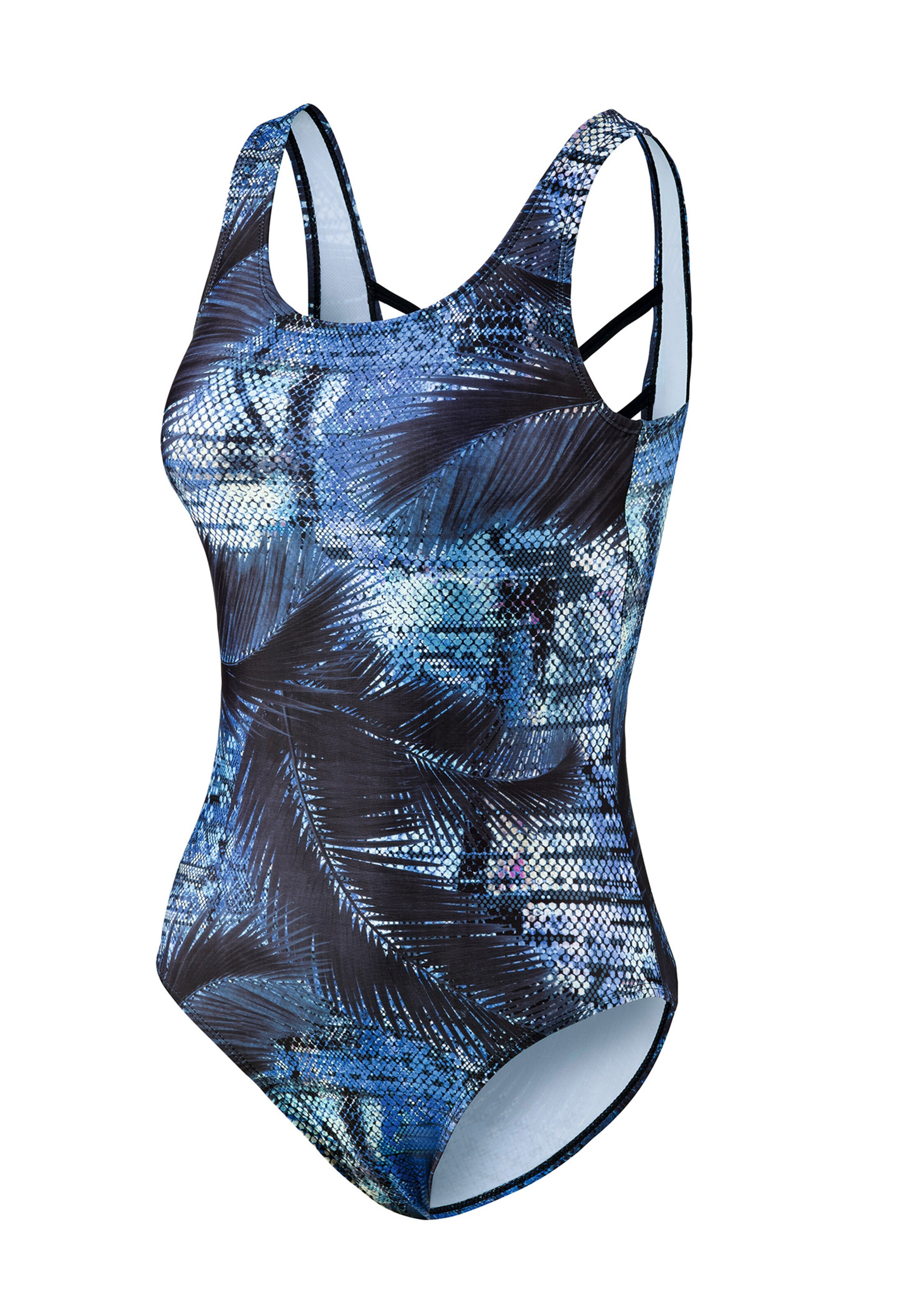 BECO the world of aquasports Bralette Swimsuit 'Tropical Midnight' in Black