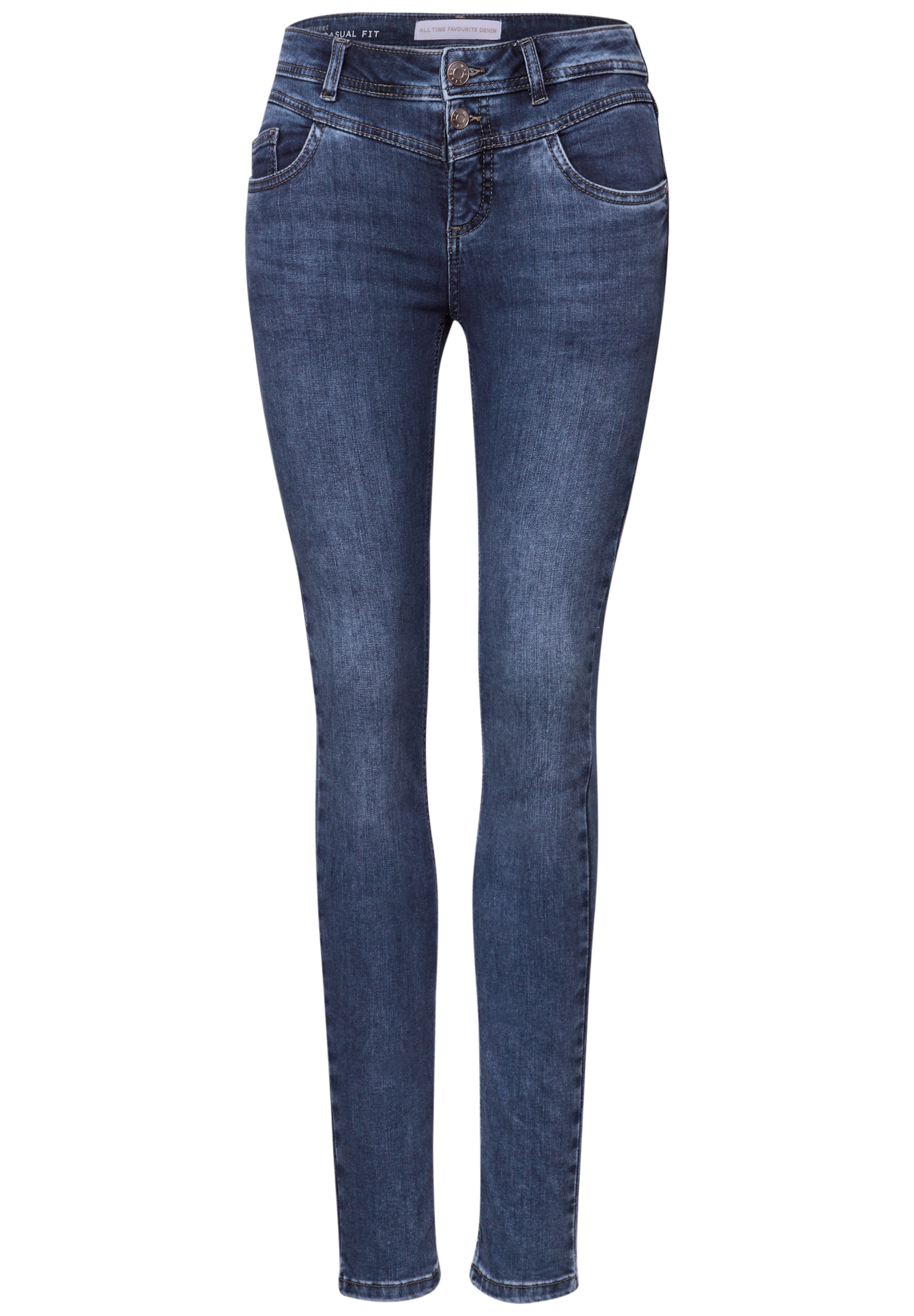 STREET ONE Slimfit Jeans in Blau: Vorderseite