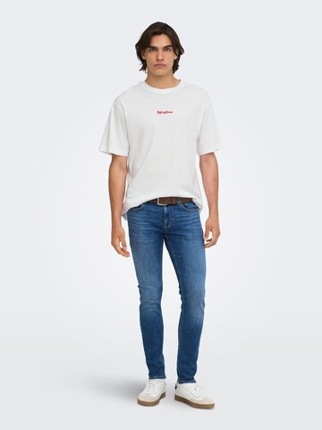 Only & Sons - Camiseta 'ONSROLLING STONE' en blanco