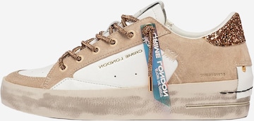 Baskets basses Crime London en beige : devant