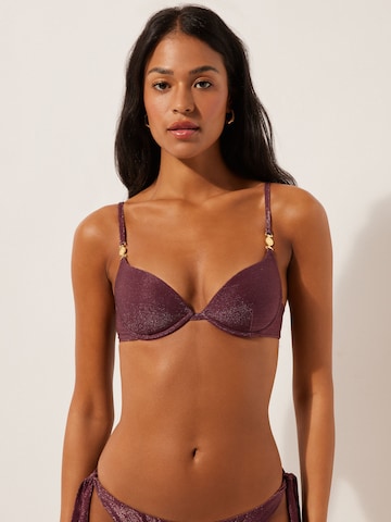 CALZEDONIA Push-up Bikinitop 'Golden Glow' in Lila: Vorderseite