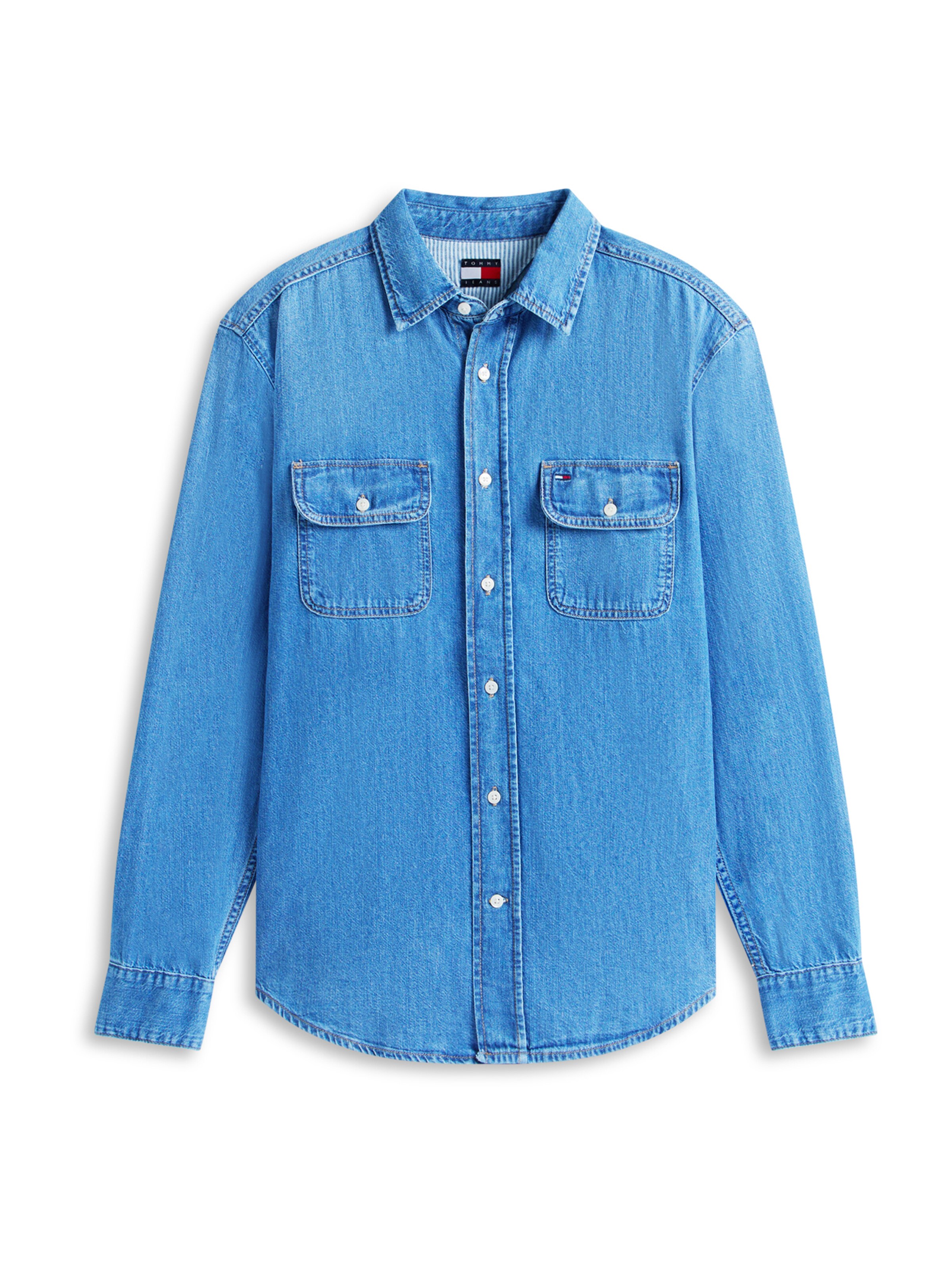 Tommy Jeans Классический крой Рубашка в Синий: спереди