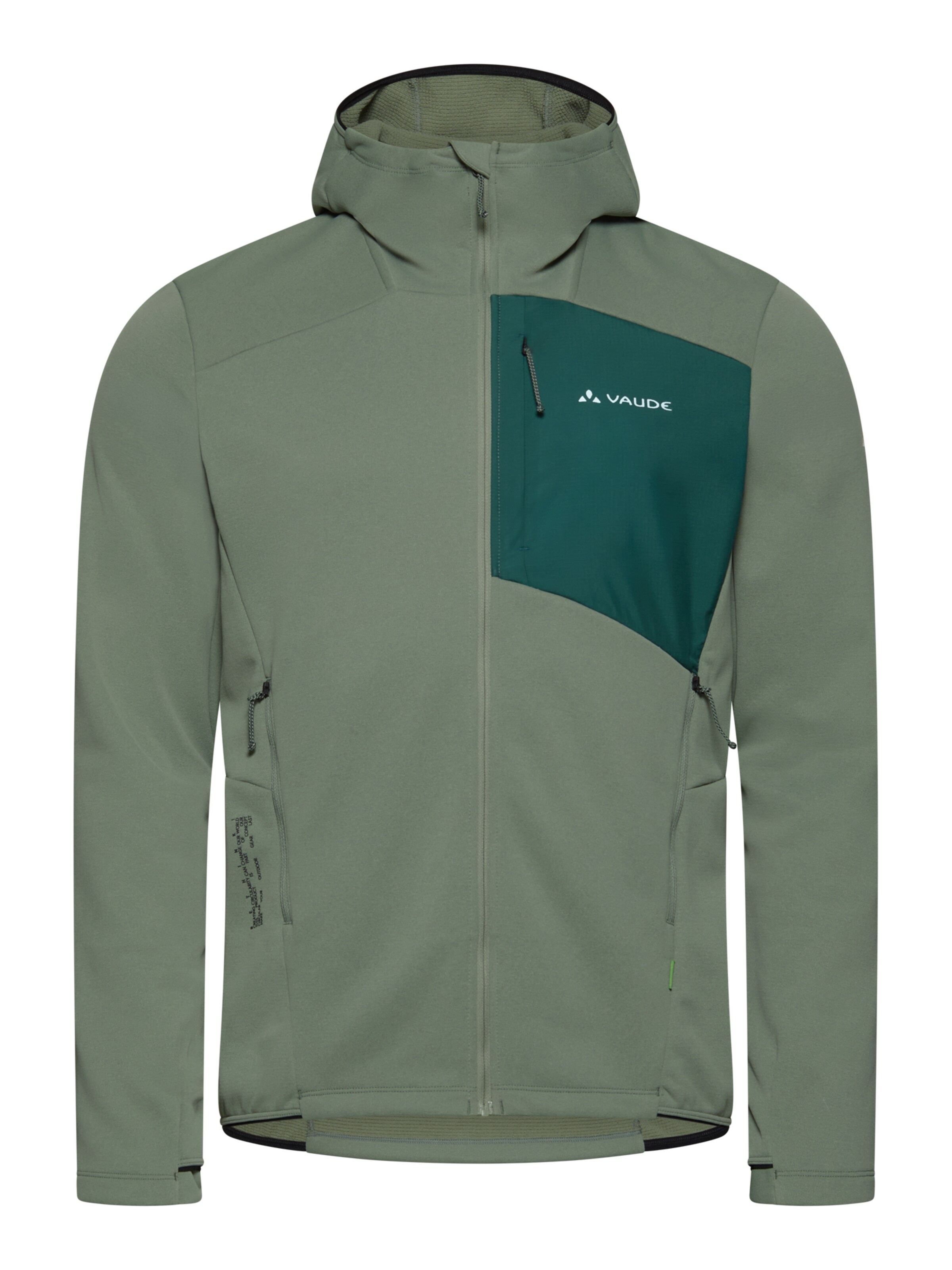 VAUDE Athletic fleece jacket 'Monviso III' in Green: front