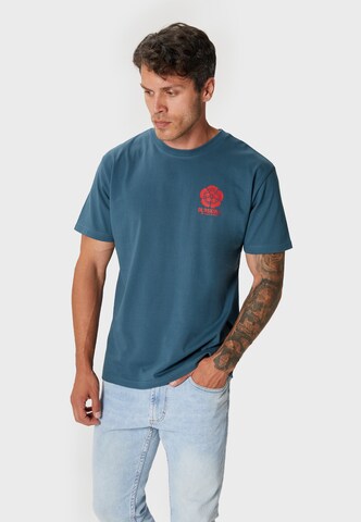Oldskull T-Shirt 'Retro Japan Island' in Grün: Vorderseite