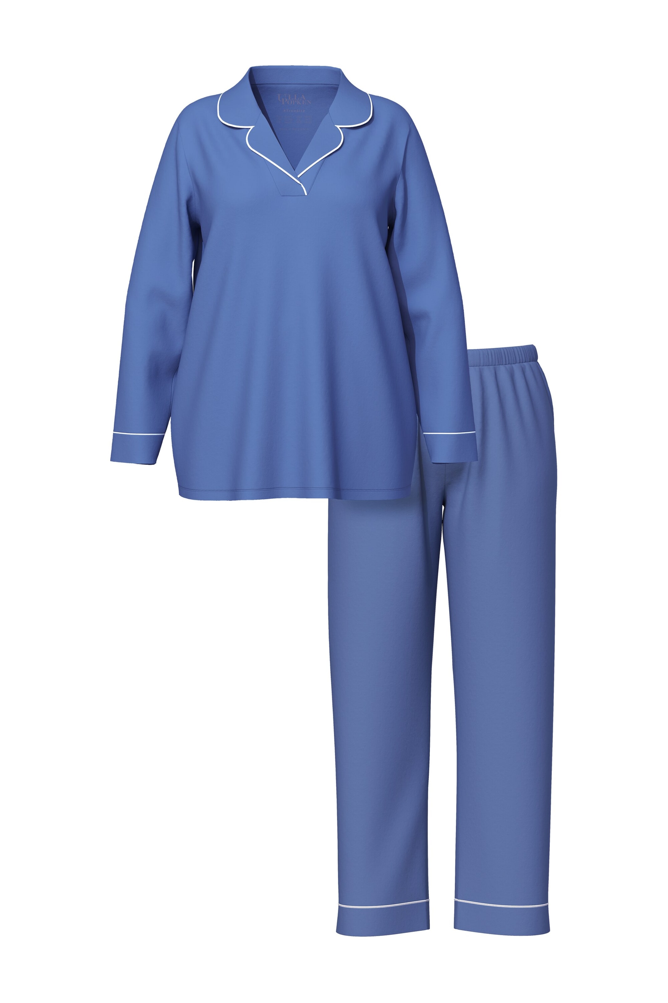 Ulla Popken Pyjamabroek in Blauw: voorkant