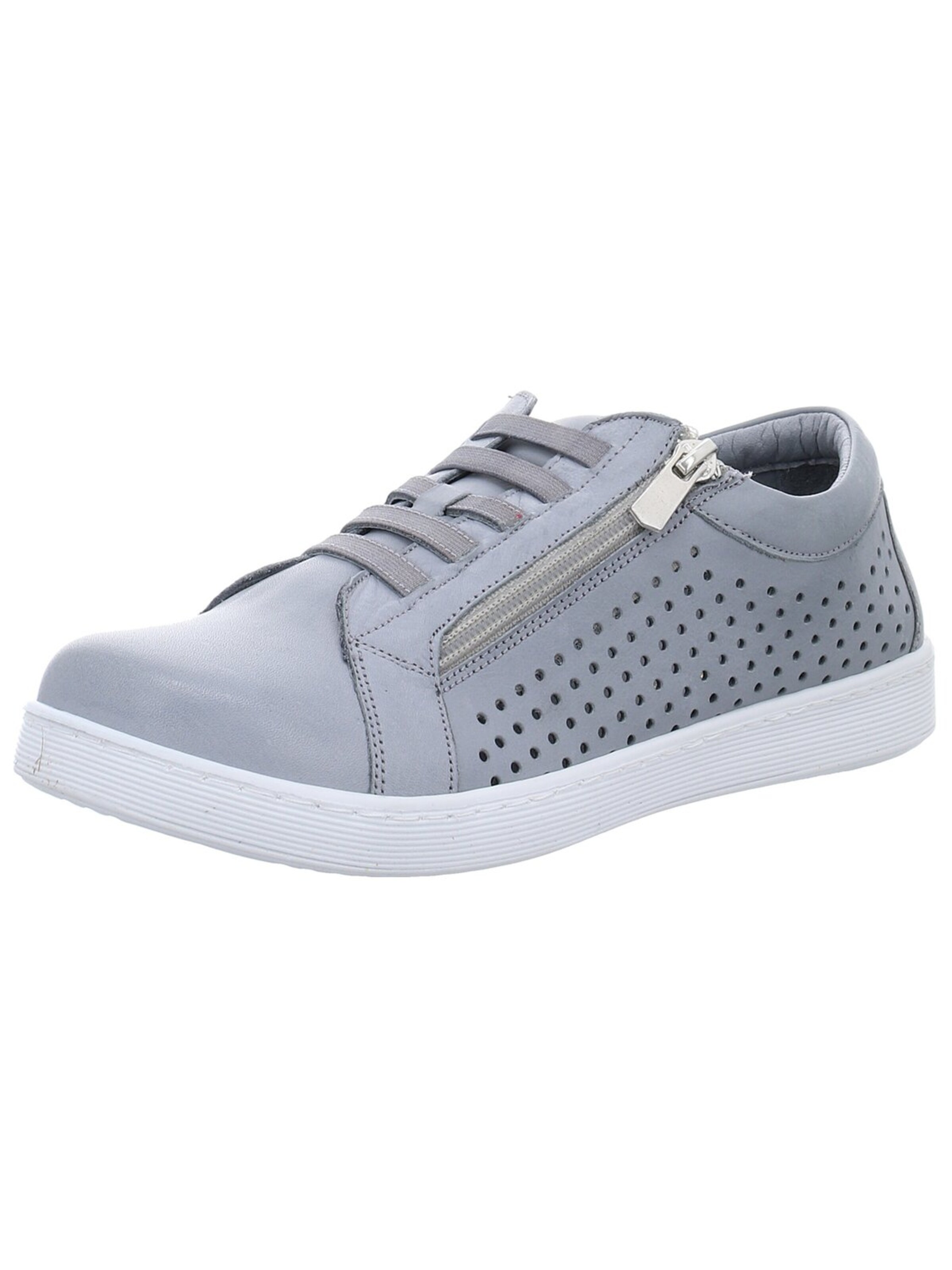 ANDREA CONTI Sportlicher Schnürschuh 'Damen Sneaker 0065900/109 Echt Leder in grau' in Grau: Vorderseite