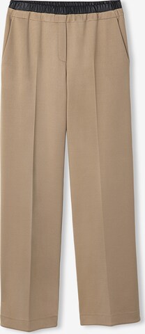 Ipekyol Wide leg Pleated Pants in Beige: front