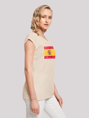 F4NT4STIC Shirt 'Spain Spanien Flagge distressed' in Beige