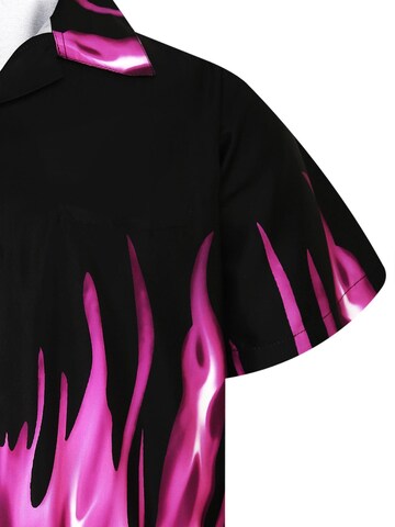 King Kameha Shirt 'Flames' in Lila