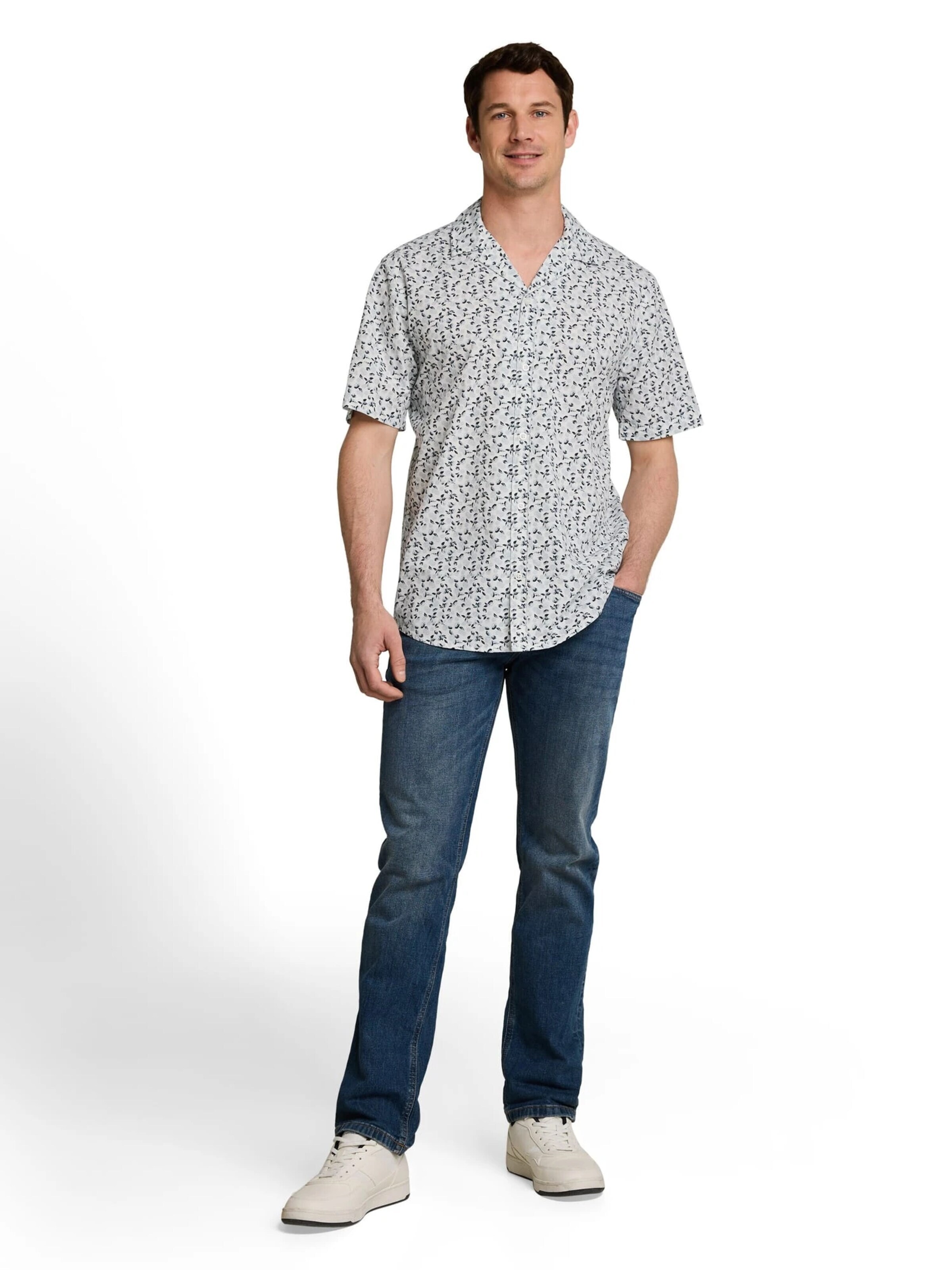 TOM TAILOR Comfort fit Button Up Shirt in White